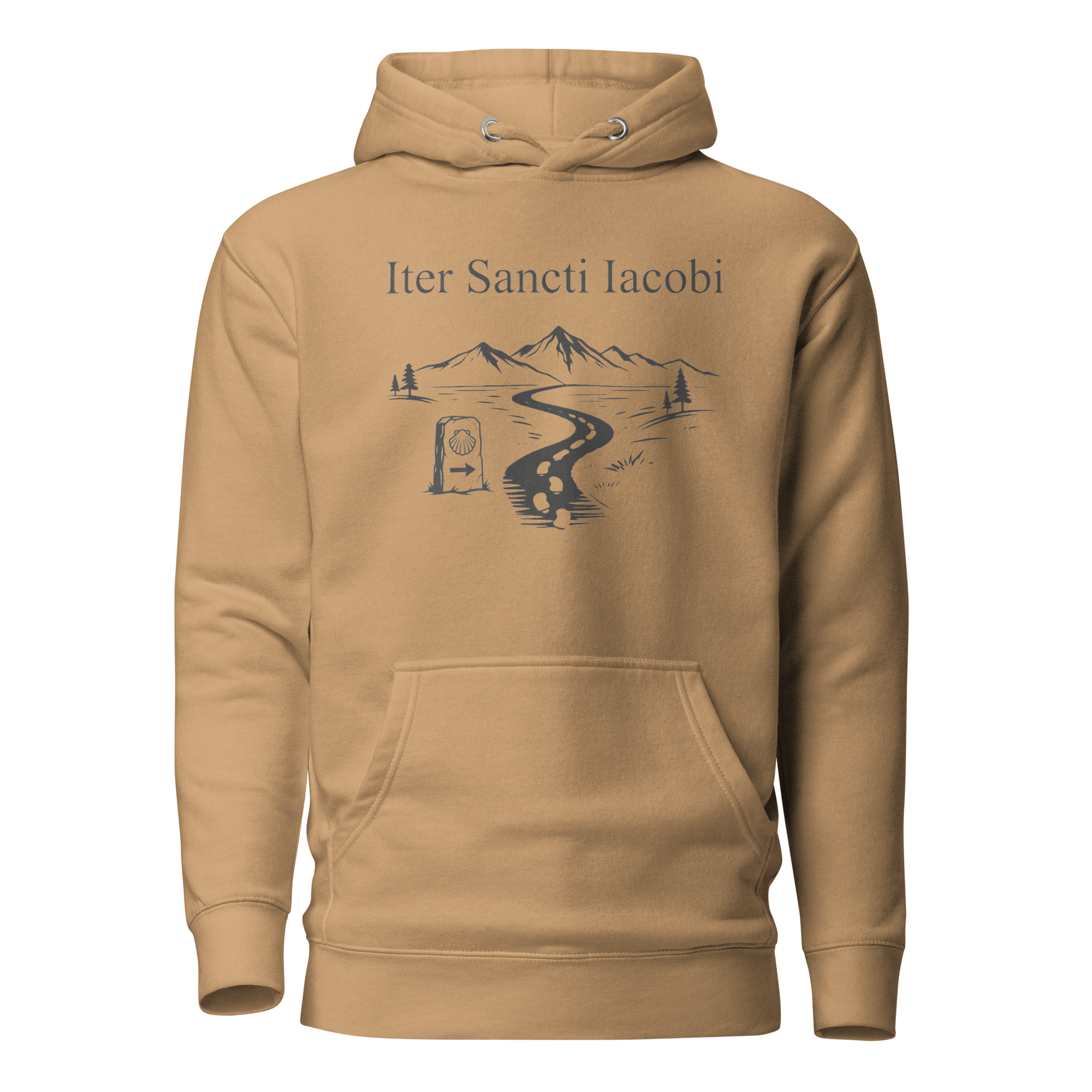 Iter Sancti Iacobi | Landscape | Charcoal Grey | Unisex Hoodie - Image 2