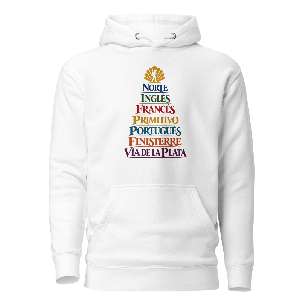 Camino de Santiago Hoodie | The Seven Routes | Text Design