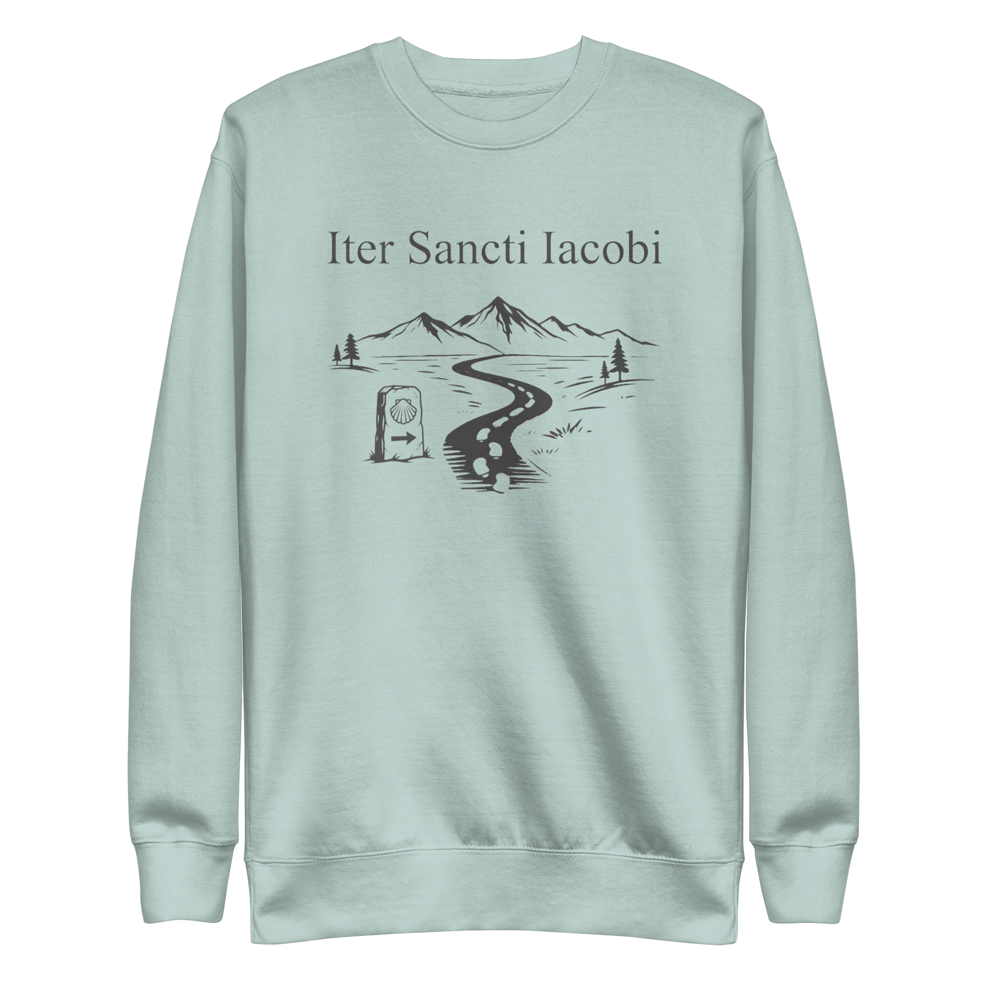 Iter Sancti Iacobi | Landscape | Charcoal Grey | Unisex Sweatshirt - Image 3