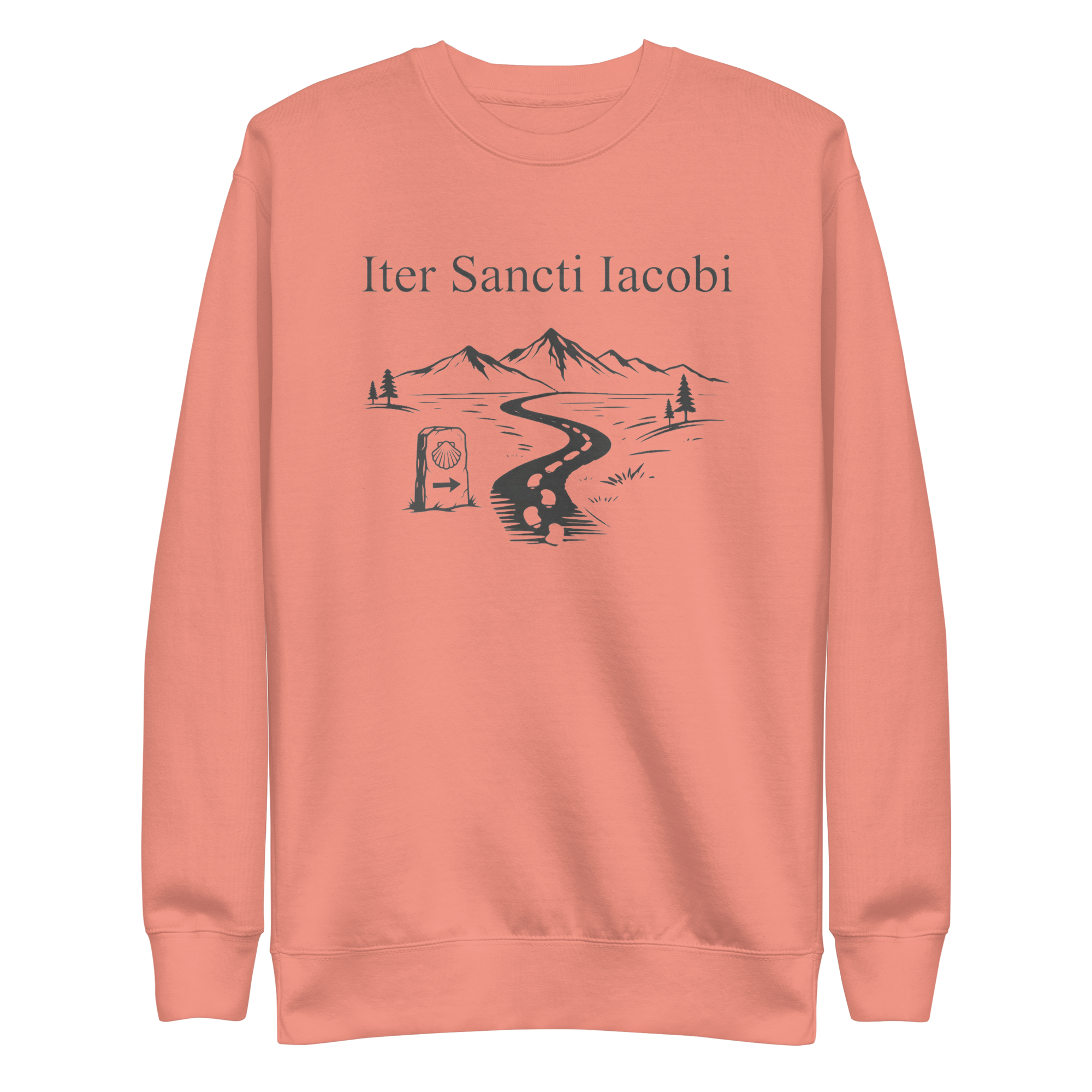 Iter Sancti Iacobi | Landscape | Charcoal Grey | Unisex Sweatshirt - Image 1
