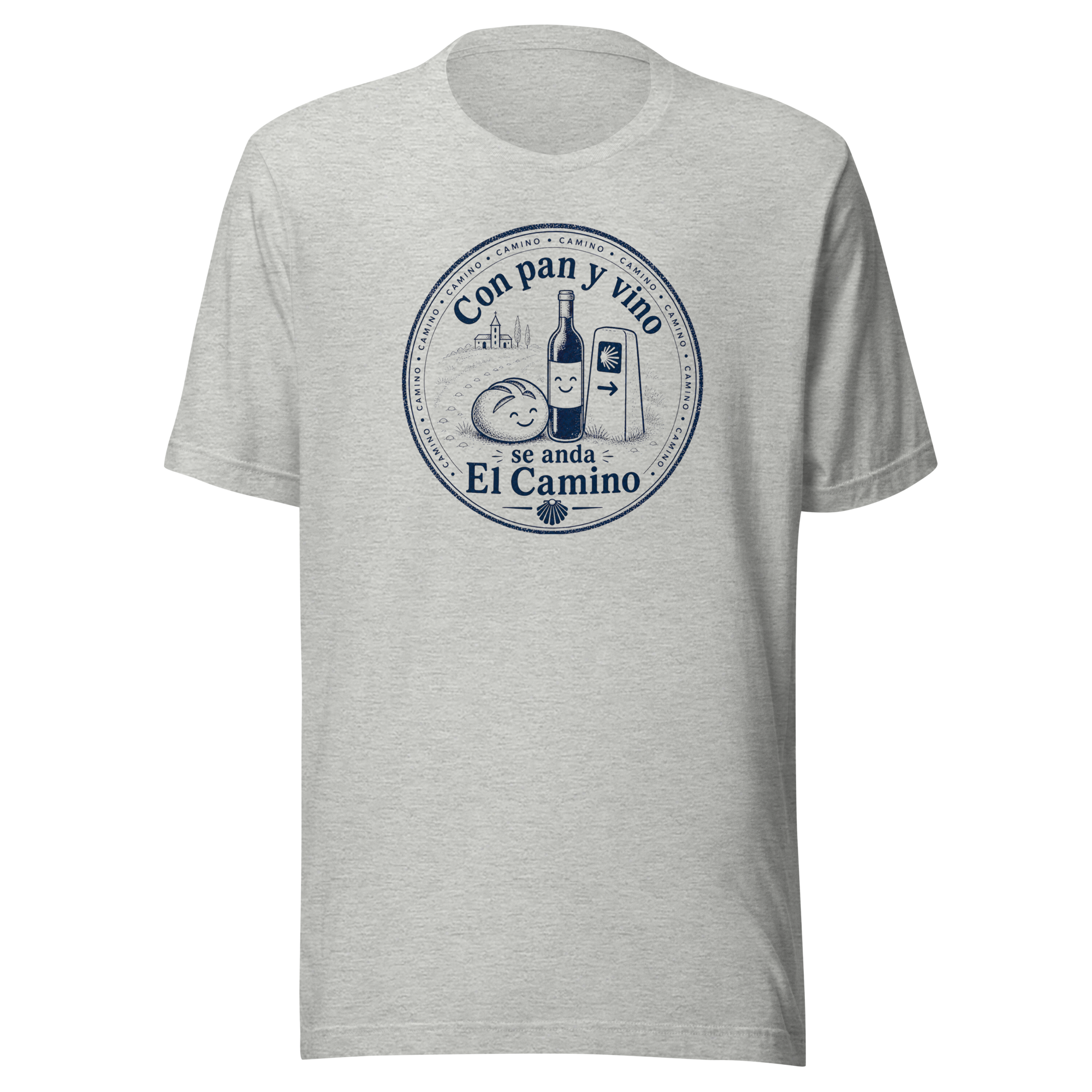 Pan y Vino | Monochrome Stamp | Unisex Tee - Image 4