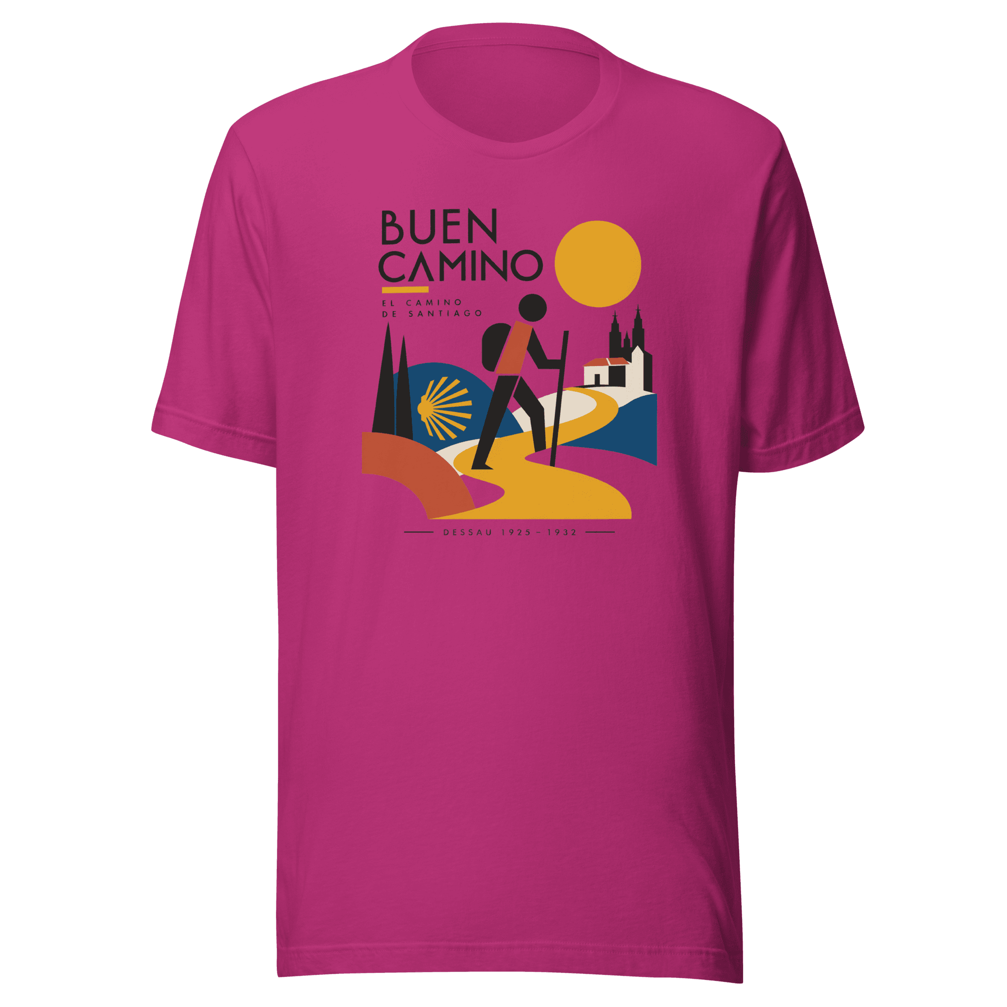 Camino de Santiago T-Shirt | Buen Camino | Modernist Bauhaus Design - Image 2