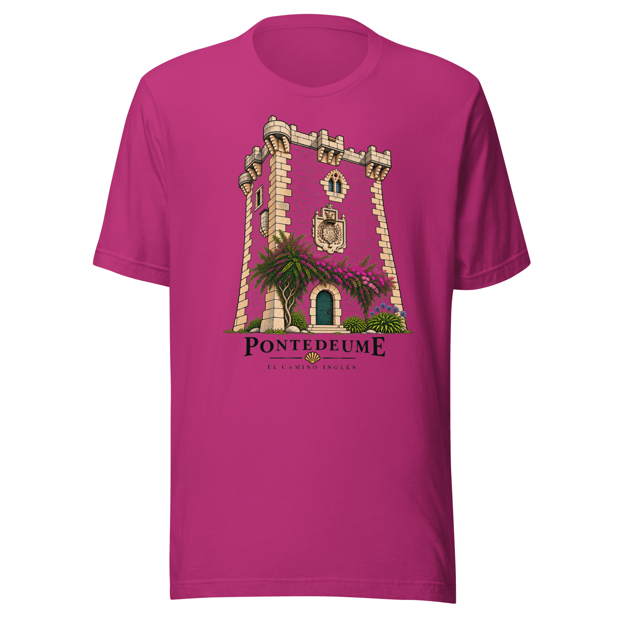 Camino de Santiago T-Shirt | El Camino Inglés | Pontedeume Heritage Design - Image 2