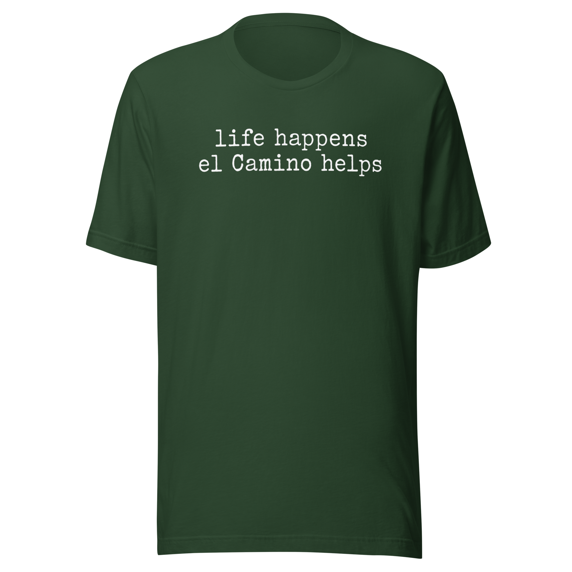 life happens el Camino helps | White | Unisex Tee - Image 3