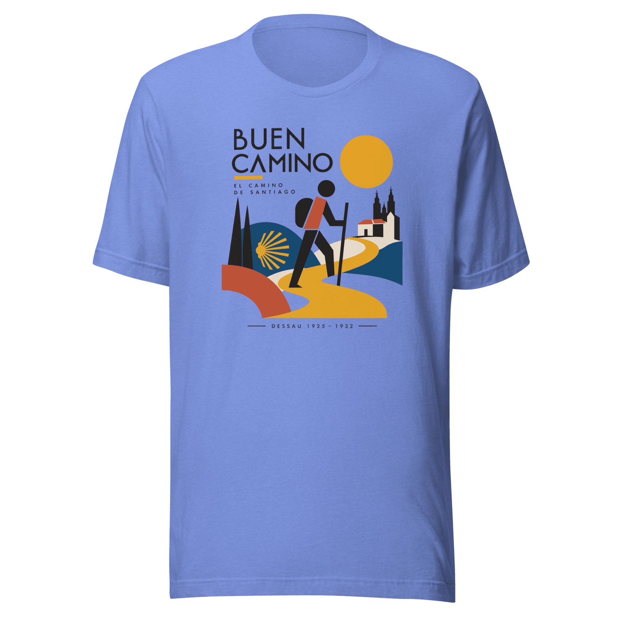 Camino de Santiago T-Shirt | Buen Camino | Modernist Bauhaus Design - Image 4