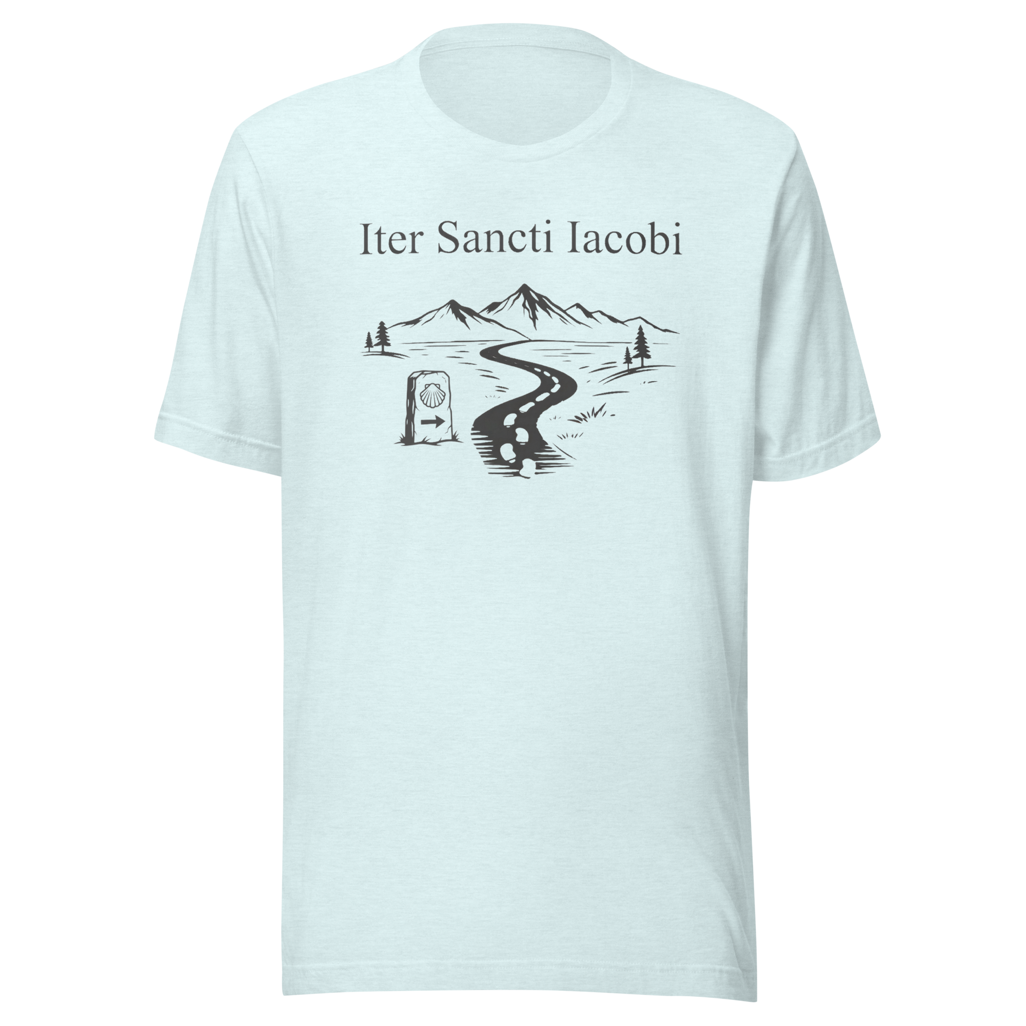 Iter Sancti Iacobi | Landscape | Charcoal Grey | Unisex Tee - Image 1