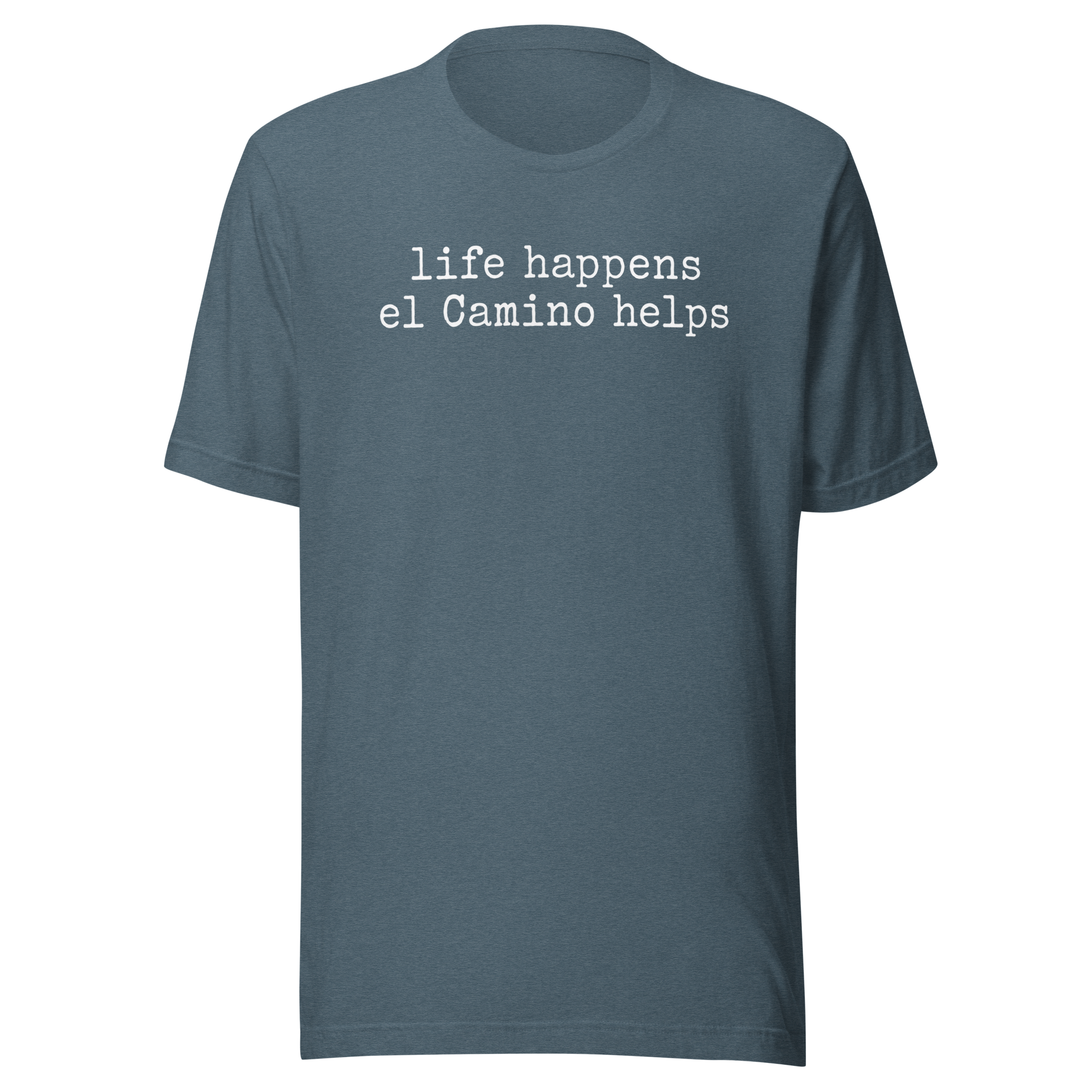 life happens el Camino helps | White | Unisex Tee - Image 4