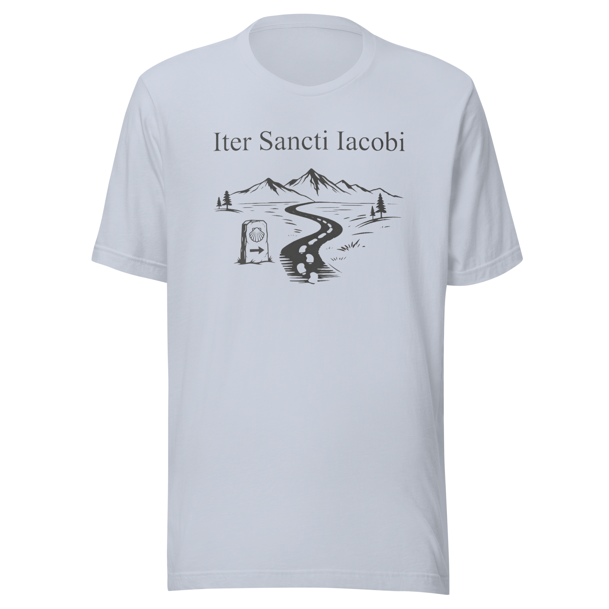Iter Sancti Iacobi | Landscape | Charcoal Grey | Unisex Tee - Image 5