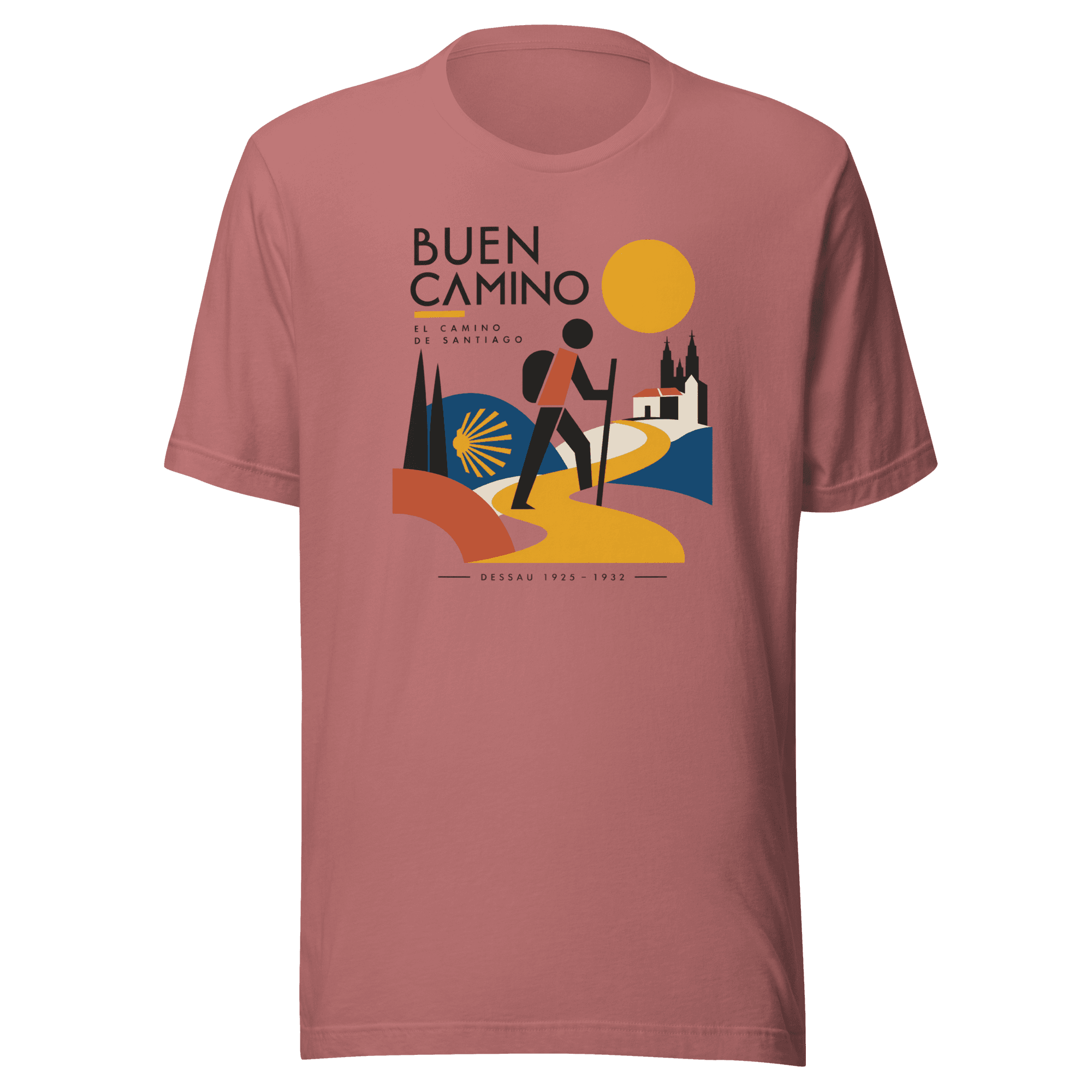 Camino de Santiago T-Shirt | Buen Camino | Modernist Bauhaus Design - Image 3