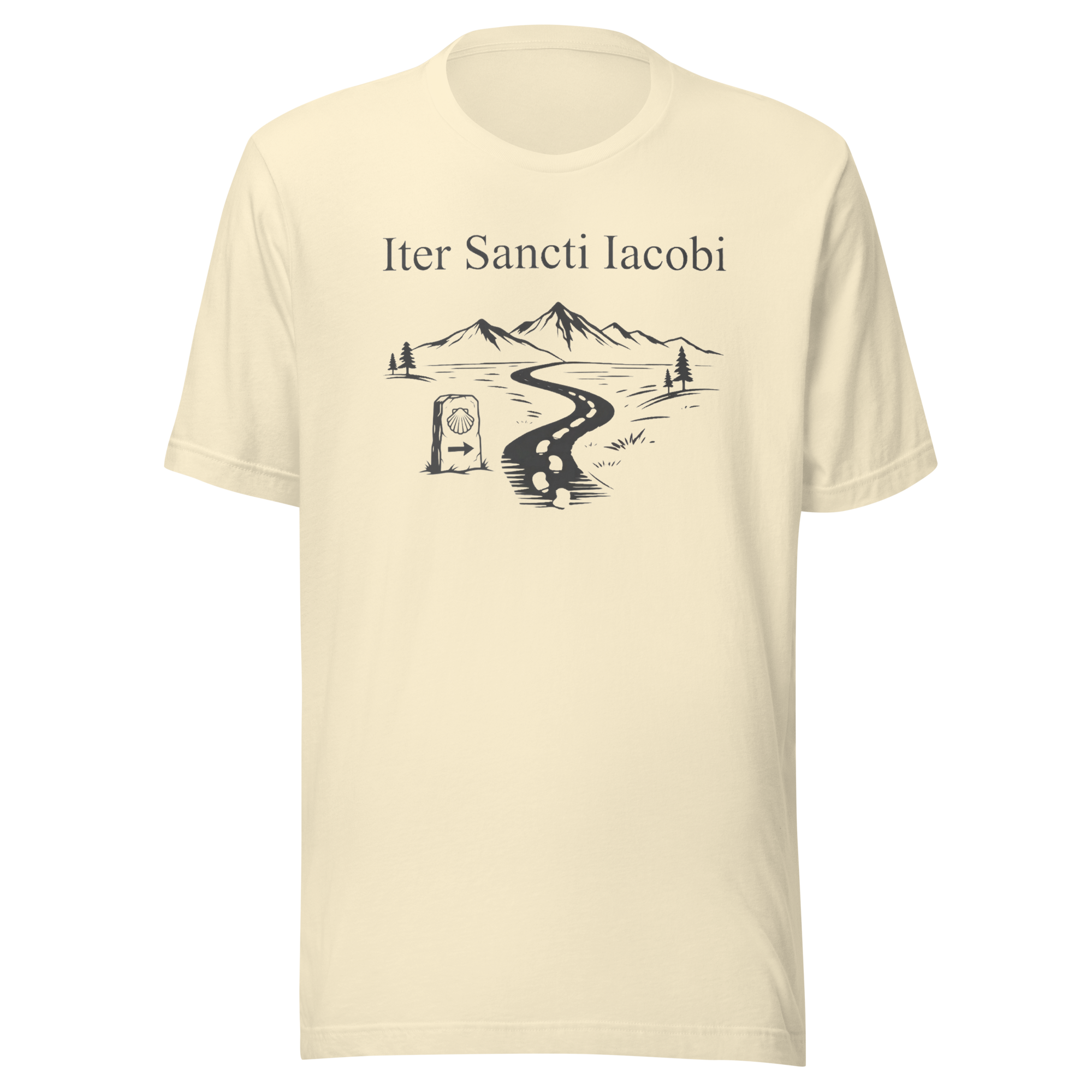 Iter Sancti Iacobi | Landscape | Charcoal Grey | Unisex Tee - Image 7