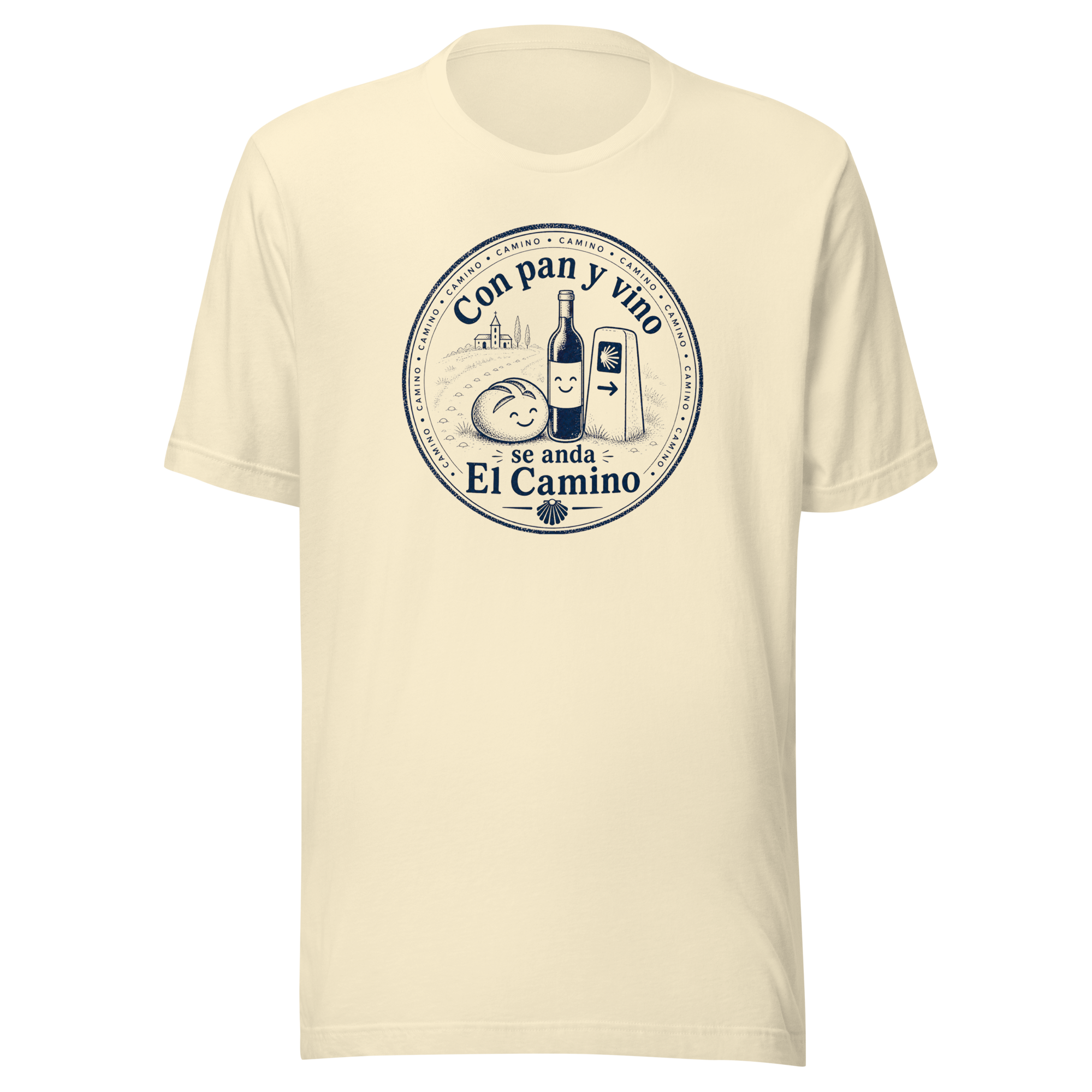Pan y Vino | Monochrome Stamp | Unisex Tee - Image 8