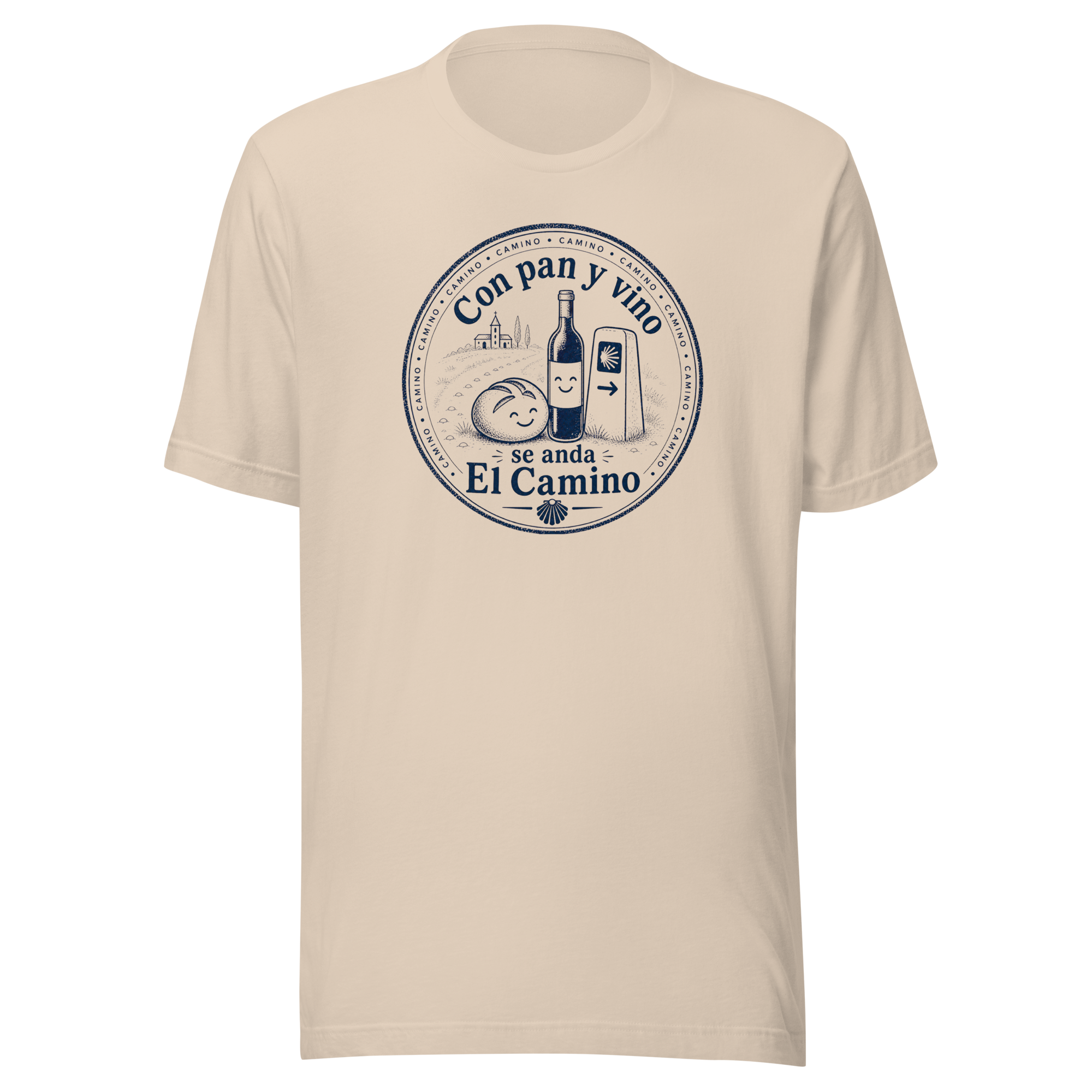 Pan y Vino | Monochrome Stamp | Unisex Tee - Image 6