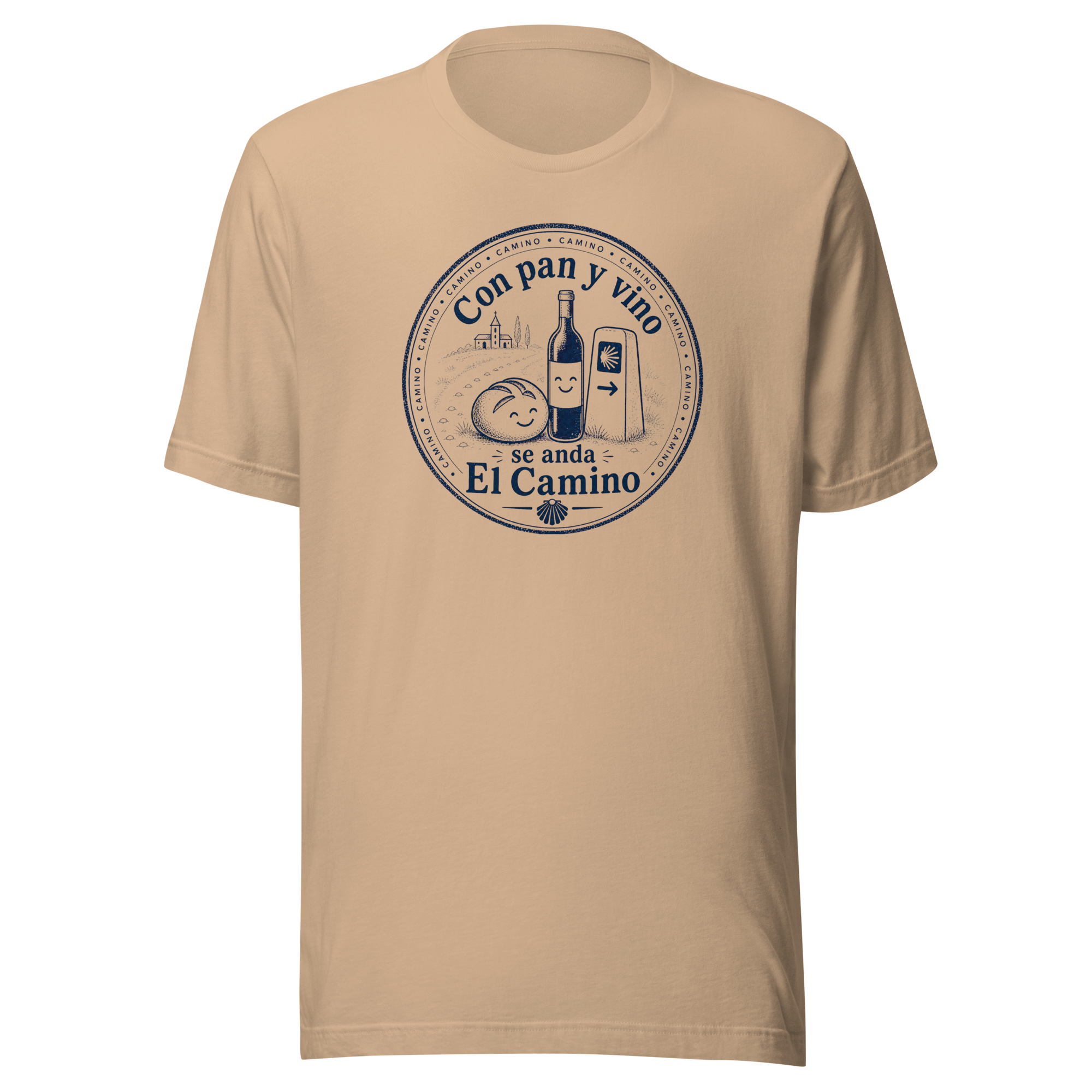 Pan y Vino | Monochrome Stamp | Unisex Tee - Image 1