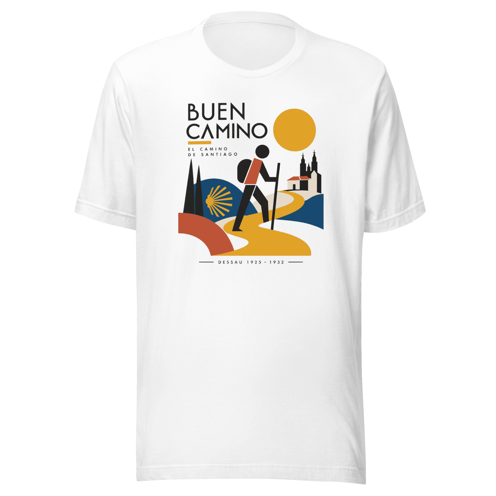 Camino de Santiago T-Shirt | Buen Camino | Modernist Bauhaus Design - Image 6