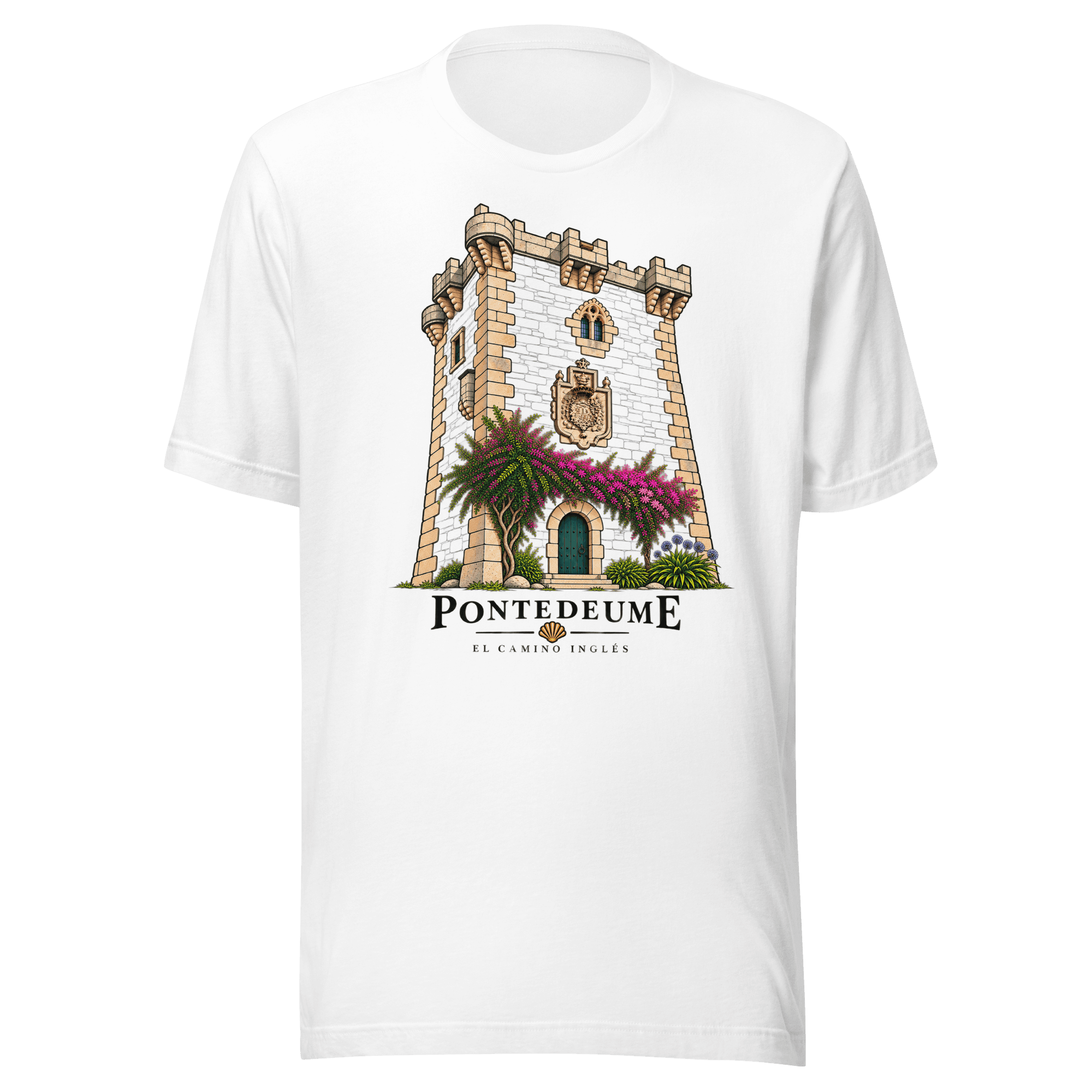 Camino de Santiago T-Shirt | El Camino Inglés | Pontedeume Heritage Design - Image 6